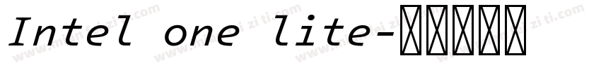 Intel one lite字体转换